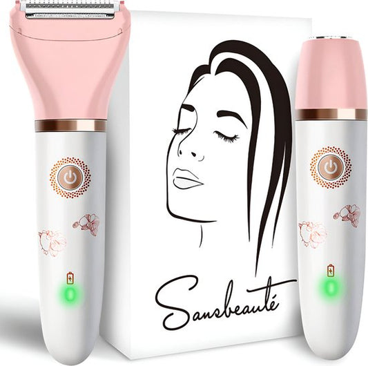 Sansbeauté® 2-in-1 Ladyshave - électrique - pour le visage, les aisselles et les jambes - rechargeable par USB