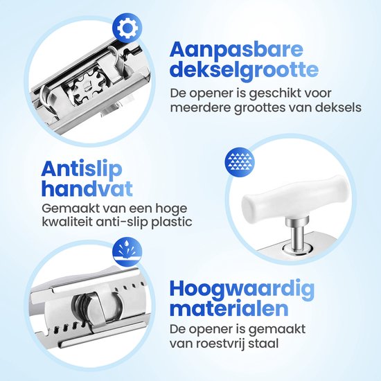 Techvavo® Pot Opener - Handy Opener For Pots - Ergonomic Lid Opener - Pot Opener - Kitchen Tools - Rheumatism Aids