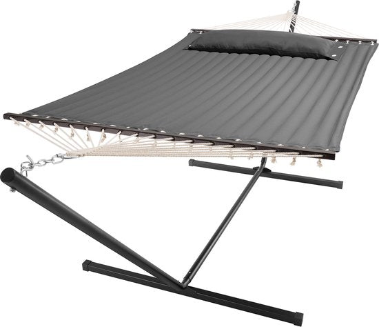 Juskys Hamac Cata - Anthracite - Base et coussin inclus