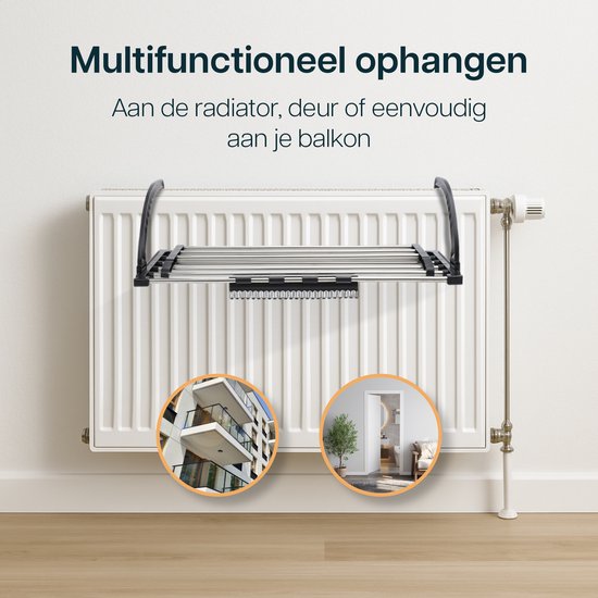 Duna étendoir à linge suspendu - étendoir à linge pliable - étendoir mural - longueur de séchage jusqu'à 5,4 m - étendoir à linge suspendu - porte - balcon - radiateur - avec porte-chaussettes