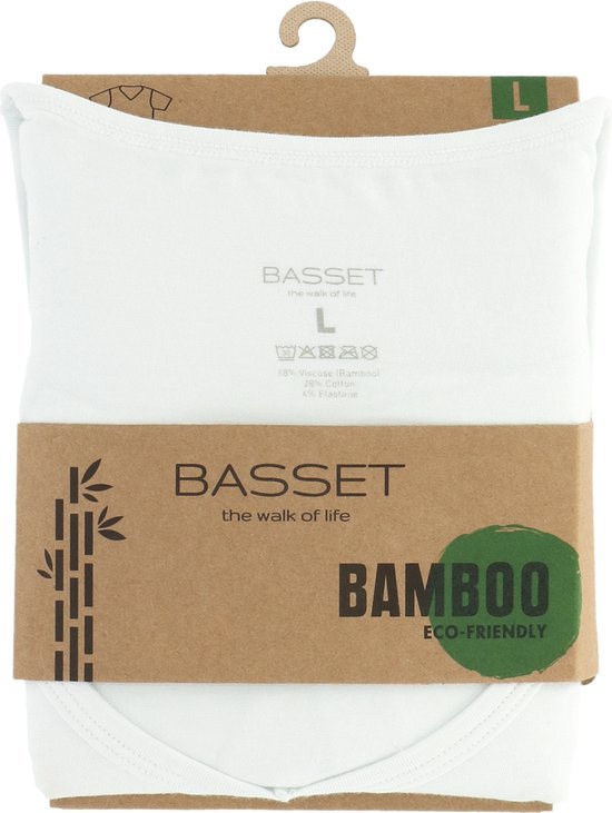 Basset Homme T-Shirt Bambou Col V Blanc - Taille S