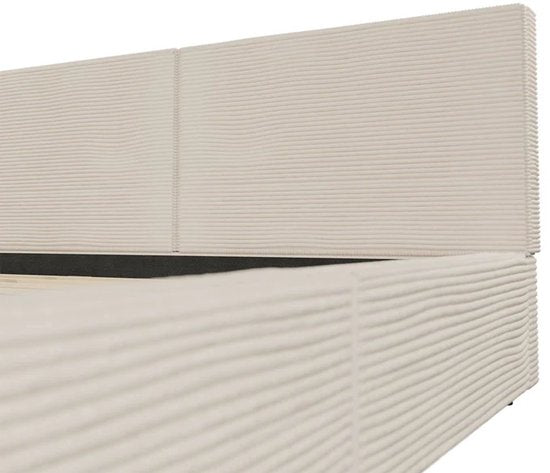 Lit rembourré Salerno - velours côtelé - 180x200cm - Beige