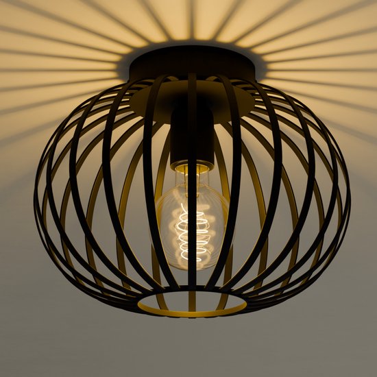 Plafonnier Nolt - Plafonnier E27 Lampe - Industriel - ⌀ 25cm - Noir