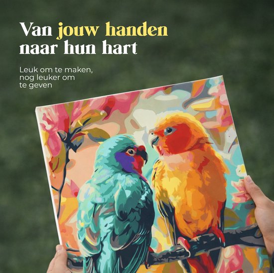 Rubye® Peinture sur toile - Perroquets pour adultes et enfants - 40x50cm