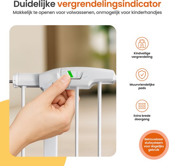 Goliving Porte d'escalier sans perçage - 2 pièces - 75 à 103 cm - Fixation par pince - Modèle à pince - Extensible - Métal - Barrière pour enfants - Barrière pour chiens - Blanc