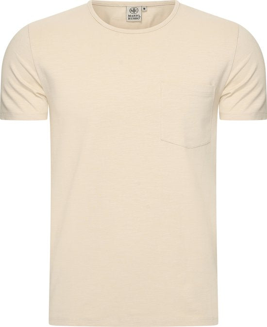 T-shirt Mario Russo - T-shirts hommes - Coton - XL- Beige