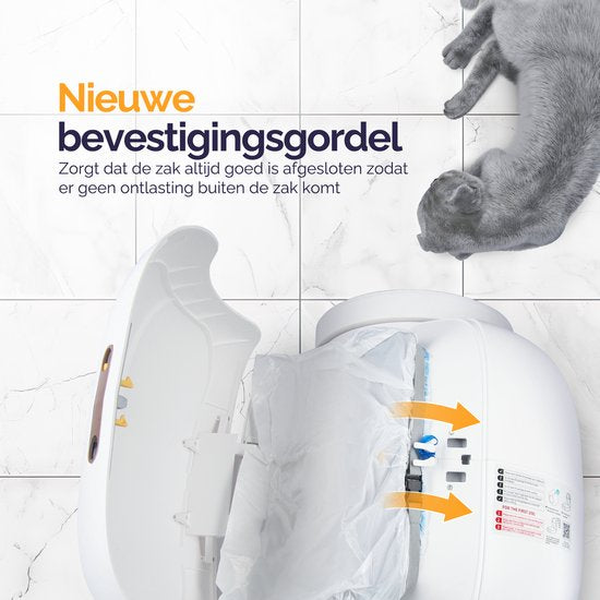 Quadruped Fresh 3 - Bac à litière automatique pour chat - autonettoyant - contrôlé par application - 65L - tapis et 3 rouleaux de sacs de ramassage inclus