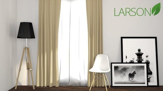 Larson - Rideau occultant hôtel de luxe - avec anneaux - 3m x 2,5m - Taupe clair