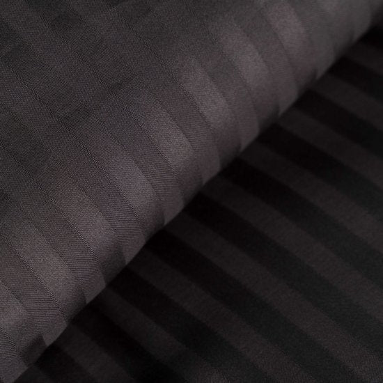 Kayori Elin Housse de couette Satin de coton - 240x200-220 cm +2 taies d'oreiller - Lits-jumeaux - Anthracite