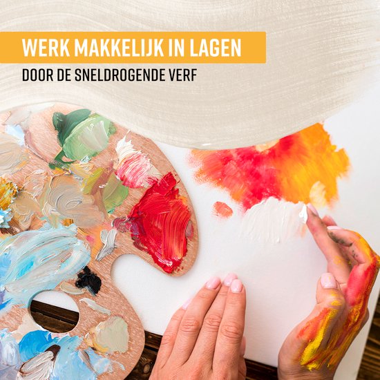NAPI Peinture Acrylique 12x75 ML - Grandes Bouteilles - Cercle de couleurs inclus - Set Advantage - Peinture Hobby - Peinture Acrylique - 12 Couleurs