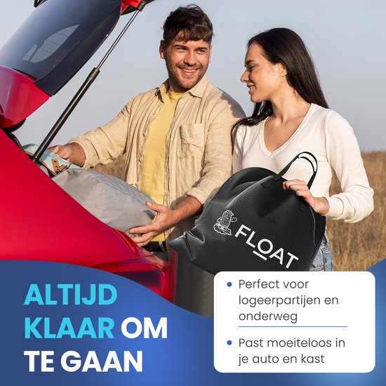 FLOAT Gemina - Lit gonflable 3en1 avec pompe électrique - 190x99x20 cm - Matelas gonflable ferme - Léger pour le camping - Deux matelas gonflables pour 1 personne