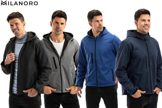 Milanoro - Veste coupe-vent et imperméable - Veste avec capuche - Gris clair - M