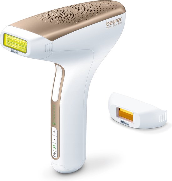 Épilateur à lumière pulsée Beurer IPL Velvet Skin Pro 8500 - Utilisation sans fil - Jusqu'à 300 000 impulsions lumineuses - Fixation de précision et adaptateur secteur inclus - Filtre UV - Capteur de type de peau et de contact avec la peau - Garantie de 3