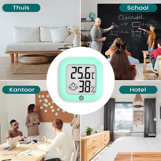 Ease Electronicz Hygromètre - Station météo - Humidimètre - Thermomètre pour l'intérieur - Pile et bande adhésive incluses