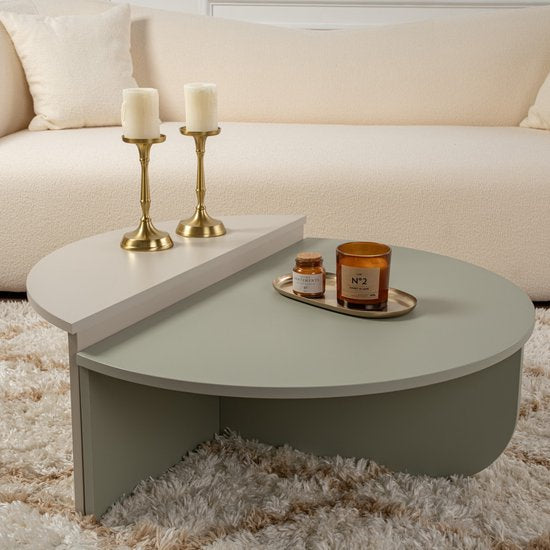 Table basse en bois "Orion" 90 x 60 x 30 cm - Vert cendré