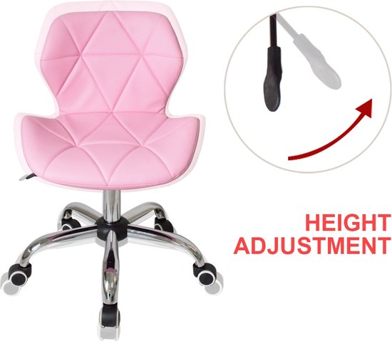 Siège de bureau design moderne - fauteuil de direction - réglable en hauteur - rose