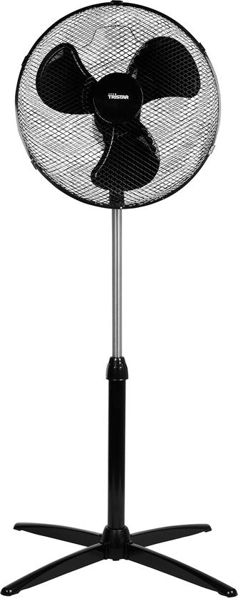 Ventilateur de table 40 cm - 45W - 3 vitesses - Oscillation 85° - Réglable en hauteur - Tristar VE-5756 - Noir