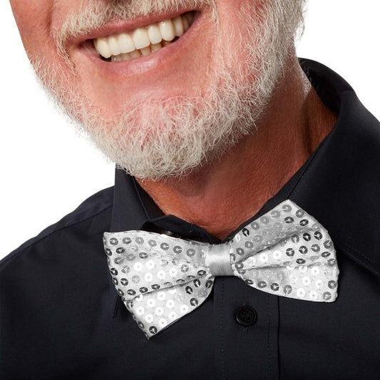 dressforfun - noeud papillon à paillettes - argent - costume carnaval - Halloween - Dress up - Party wear - Carnaval wear - Party - Party wear