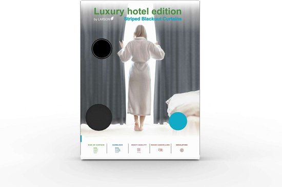 Larson - Rideau occultant hôtel de luxe - avec anneaux - 3m x 2,5m - Taupe clair