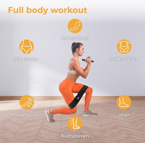 Nuvance - Resistance Bands Set Including Carrying Bag - 3 Piece Set - Resistance Band - Fitness Elastic - eBook with additional exercises