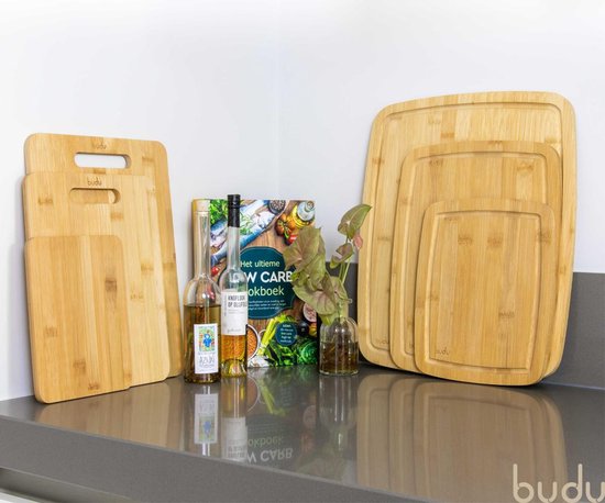 Budu Set de planches à découper 3 pièces - Planches à découper en bambou - Planches à découper en bois - Planches de cuisine