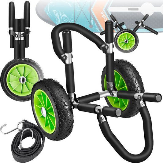 tectake® Chariot de transport pliable pour planche de surf - Espace pour 1 planche - Chariot pour planche de SUP gonflable - Chariot pour canoë ou kayak gonflable - Buggy pour Stand-up Paddle ou planche de surf