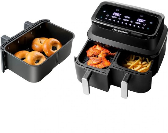 Hanseatic HAF212600D Friteuse à air chaud 2 en 1