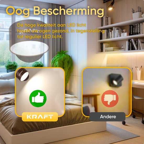 KRAFT Lampe murale rechargeable - Appliques murales d'intérieur - Couleur chêne - 2 pièces