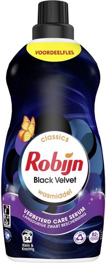Robijn Klein & Krachtig Détergent Velours noir 34 lavages 1,19 litres