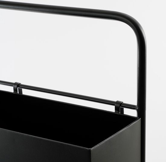 Mica Decorations Porte-plantes Dani - L37 x L38 x H160 cm - Métal - Noir