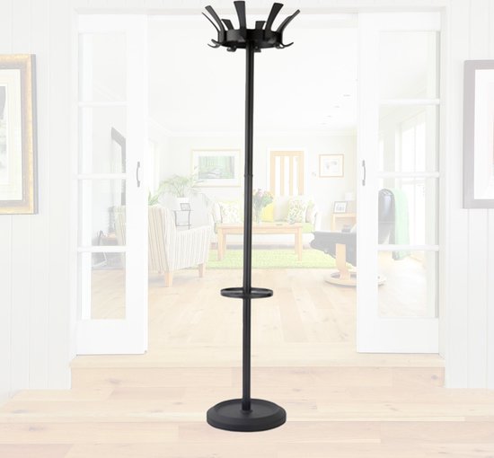 BRASQ Porte-manteau London CS300 - Noir - Acier - Porte-manteau vertical - 181 cm - Moderne