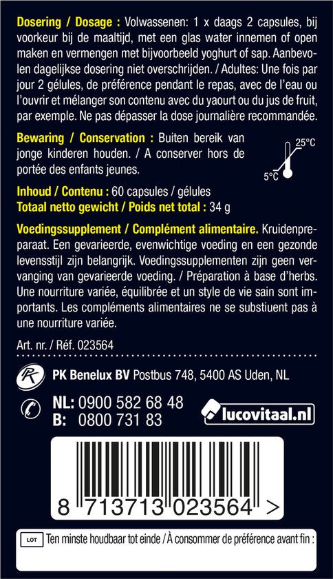 Lucovitaal Digestion 60 gélules