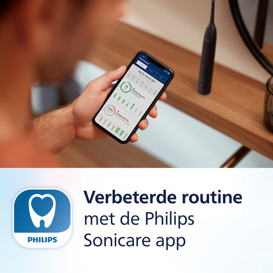 Philips Sonicare 7100 Series - Brosse à dents électrique - Noir - Étui de voyage - Des gencives plus saines - HX7421/01