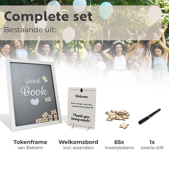 Décoration de fête de naissance & Livre d'or de naissance - Décoration de fête de naissance - Livre à remplir - Accessoires inclus