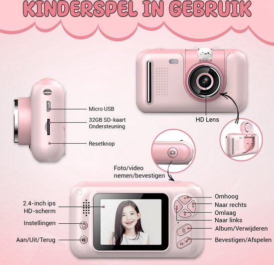 K&L Digital Kids Camera Kids - Caméra vlog pour enfants - Caméras numériques pour enfants - Caméras pour enfants - Caméra pour enfants