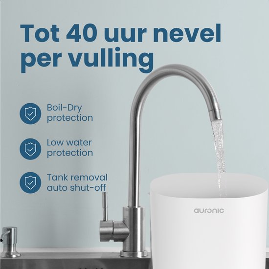 Humidificateur Auronic - 4 litres - 40m2 - Convient au salon, au bureau, à la chambre à coucher, à la chambre de bébé et plus encore - Avec aromathérapie - Sans BPA - Blanc