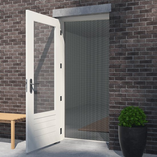 Livn Roller Hordeur Plus 105x205cm blanc - Ouverture et fermeture silencieuses - Equipé d'une fermeture magnétique - Largeur pouvant être raccourcie sans limitation