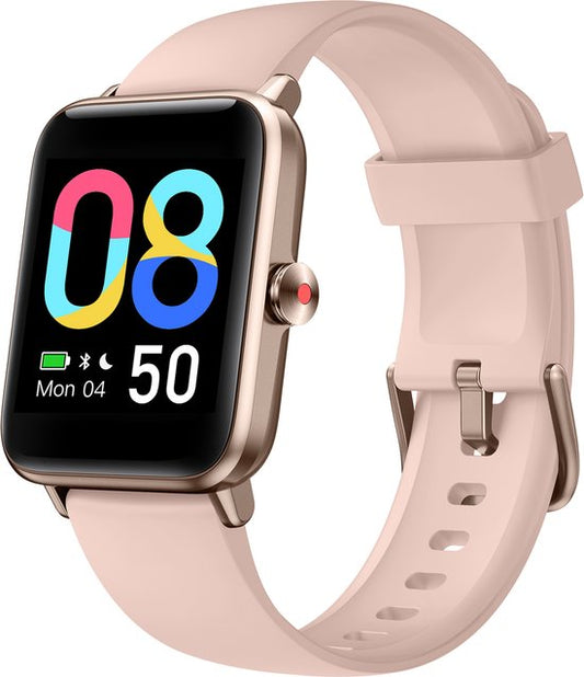MAOO BOOST Smartwatch - protecteur d'écran inclus - étanche - Smartwatch femmes or rose - podomètre - montre - rose
