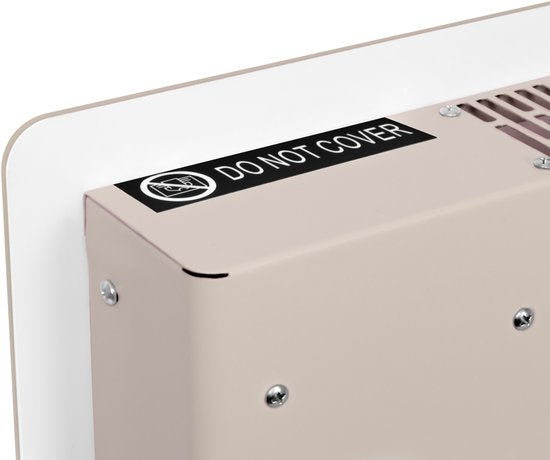 VONROC Chauffage électrique de luxe - Convecteur avec panneau en verre - 1250W/2500W- Chauffe les pièces jusqu'à 30m2 - Contrôlé par l'application (via Wifi) et manuellement - Thermostat et minuterie réglables - Beige