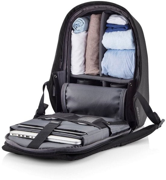 XD Design Bobby Hero XL - Sac à dos antivol pour ordinateur portable 21,5 litres - Noir - Résistant à l'eau - Avec port de charge USB - 17 pouces