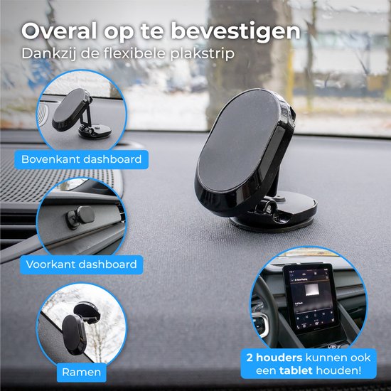 Nuvance Phone Holders Car Magnetic - Mobile Phone Holder Car - Phone Holder - Magnet - Fold-out