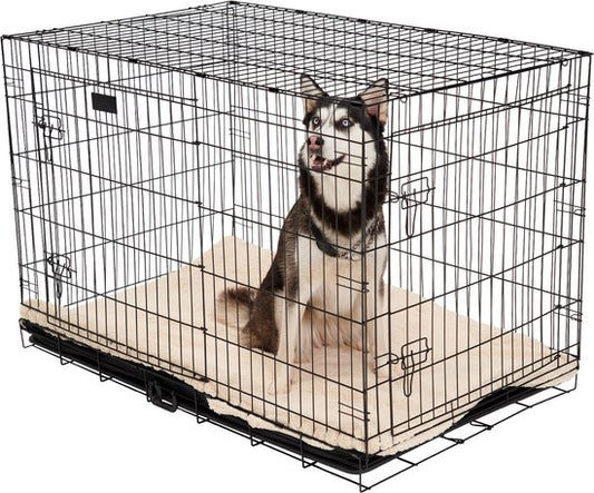 Brixy Dog Bench - Banc pour chiens - Taille XXL - Pliable - 122 x 76 x 84 CM - 2 portes - Noir