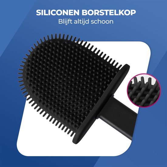 Roegaarden Brosse WC avec support - Brosse WC - Silicone - A poser et à suspendre - Noir entier