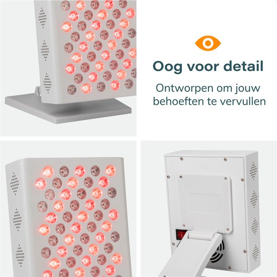 Lampe infrarouge Soft&Silky - 300W - 630/850NM - 60LEDs - Thérapie infrarouge - Thérapie par la lumière rouge - Lampe pour les muscles - Thérapie par la lumière - Visage - Articulations - Lumière rouge