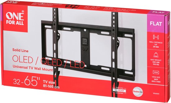 One For All WM4411 Support mural Vesa 400 - fixe - 32 à 65 pouces - max. 100 kg
