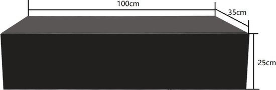 Etagère suspendue, VDD, Meuble mural, Avec tiroir, 35x100x25cm, Noir