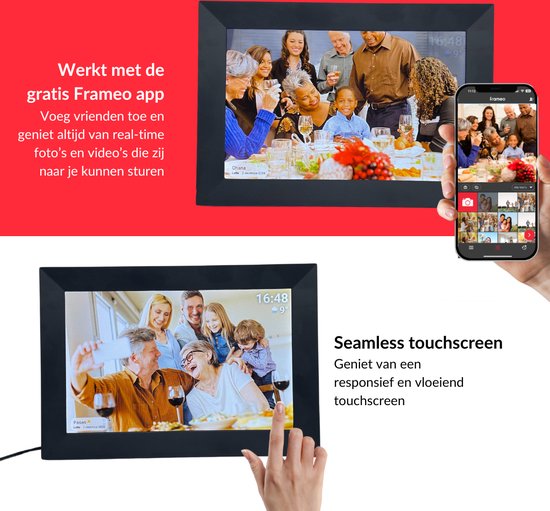 Cadre photo numérique UMBRION - Frameo - 10.1 inch - 32 GB - Cadre photo numérique avec Wifi - Cadre photo numérique - Cadre photo numérique Frameo - Cadre photo numérique - Cadres photo numériques