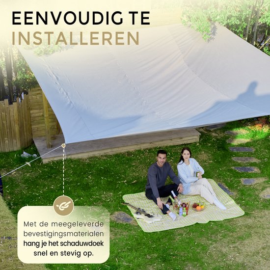 O'DADDY® Toile d'ombrage 5x5m Rectangle - Voile solaire - Filet d'ombrage - Auvent avec matériel de fixation - Protection solaire UV30 - Gris foncé