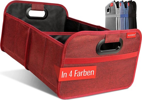 Sac de coffre pliable et stable - sac de rangement pratique pour le coffre - boîte pliante de voiture, boîte de coffre (rouge)