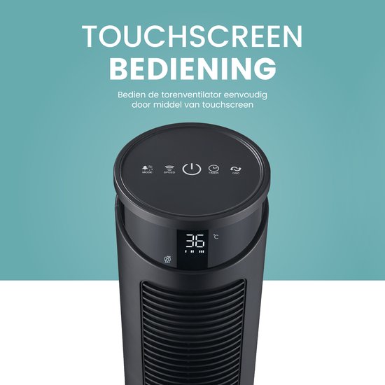 AirKing Ventilateur de tour 117cm - Ventilateur de colonne avec télécommande - Minuterie - 3 modes de vitesse - Oscillation & écran LED dimmable - Efficace sur le plan énergétique - Ventilateur de refroidissement pour la pièce - Noir